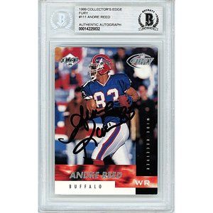 Andre Reed Signed 1999 Collectors Edge Football Card Bills Beckett BAS Autograph